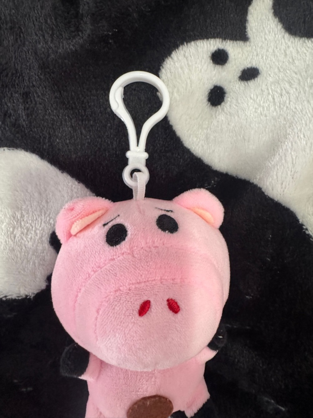 Toy Story Ham Plush Pig Clip-On Keychain in Pink